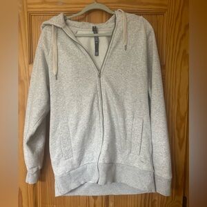 Vuori Grey Oversized Zip-Up Jacket